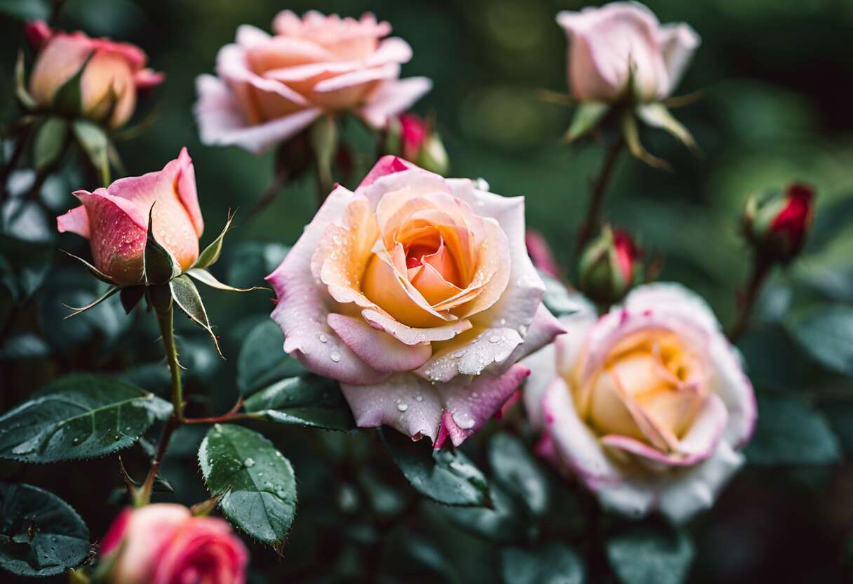 Traitement des maladies des rosiers : oïdium, mildiou et taches noires