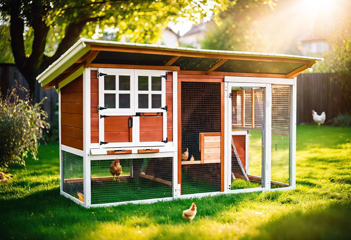 Poulailler 3-4 poules avec parc : choix durable fabriqué en France