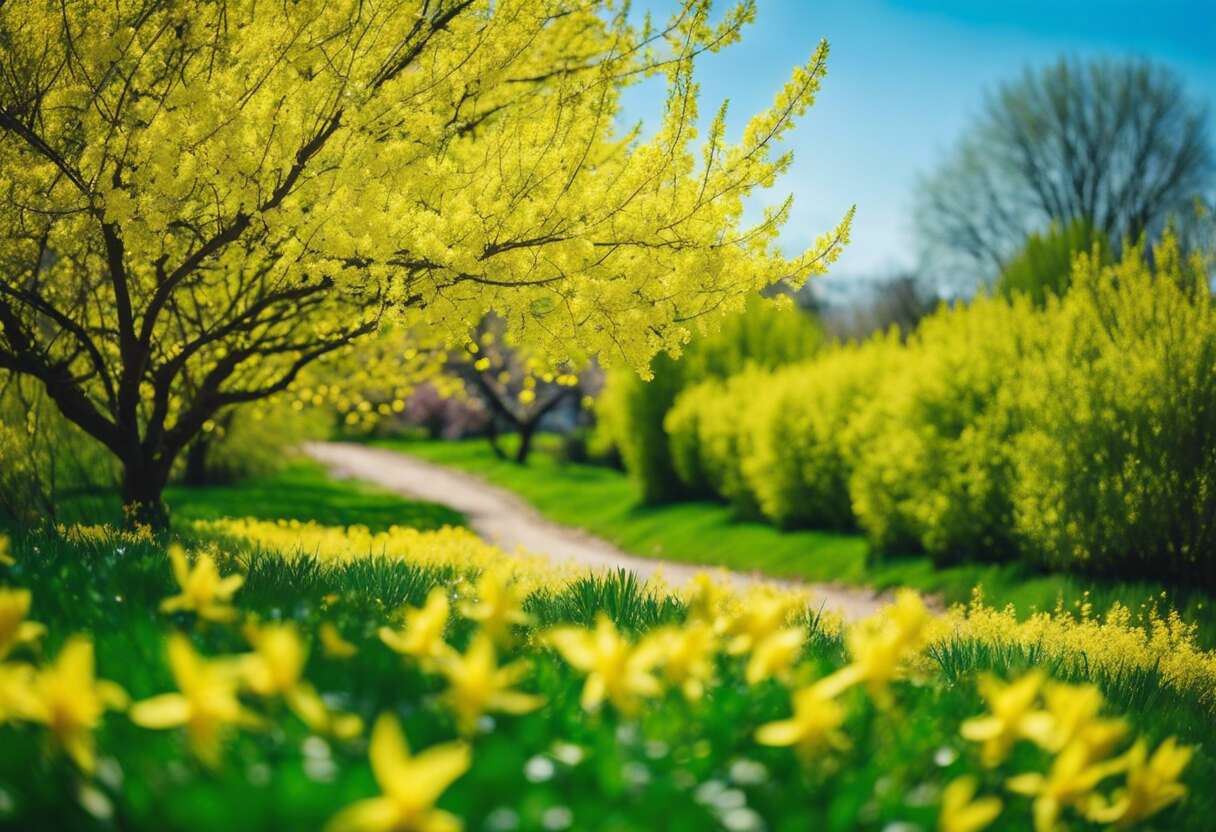 Intégrer des forsythias dans votre aménagement paysager printanier