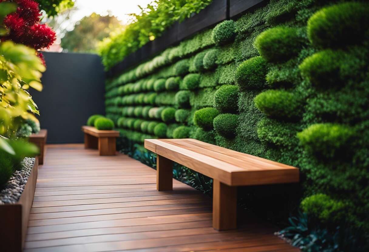 Décorations complémentaires autour d'un mur végétal : harmoniser l’espace vert extérieur