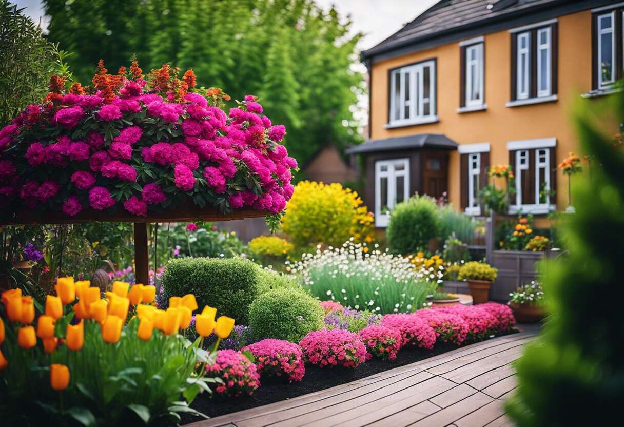 Harmonie végétale : marier fleurs et petits arbres dans un espace restreint