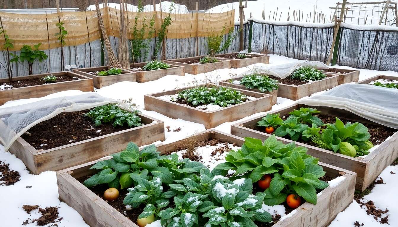 Protection hivernale pour votre jardin en carré potager