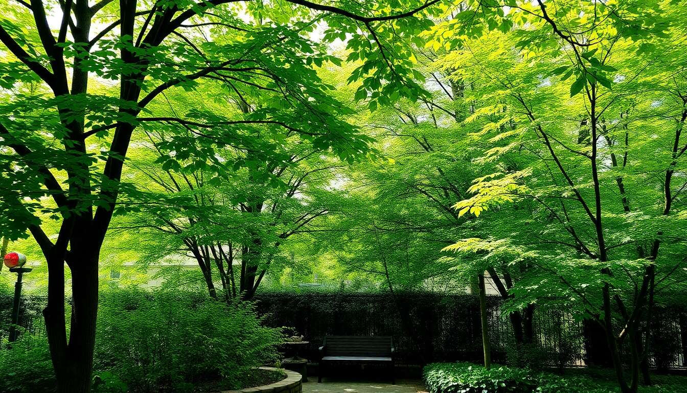 Palette verte : varier les espèces d'arbres à feuilles caduques pour petits espaces
