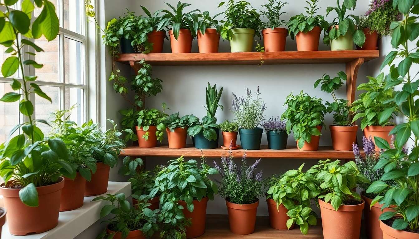 Optimiser l'espace avec des plantes médicinales en pots