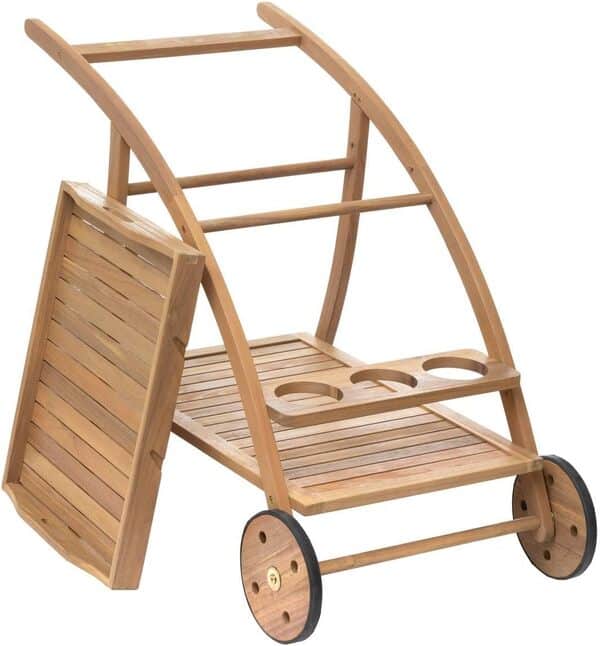 Hespéride - Desserte Tiwi Bois Acacia avec Roues - L. 78 x P. 56 x H. 105 cm - Mobilier d'Extérieur pour Terrasse Balcon Patio