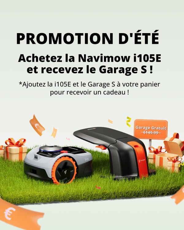 Navimow i105E Robot Tondeuse sans Fil périphérique, Recommandé 500 m², Max. 600 m², RTK+Vision Tondeuse Robot Gazon, IA cartographie Automatique, Limite virtuelle, Gestion multizone