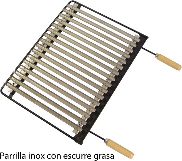 IMEX EL ZORRO 71514 Bac avec Plaque en INOX pour Barbecue 72 x 40 x 33 cm