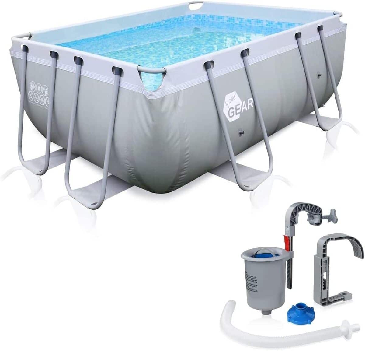 Test yourGEAR piscine familiale XL grise : un bassin robuste et pratique