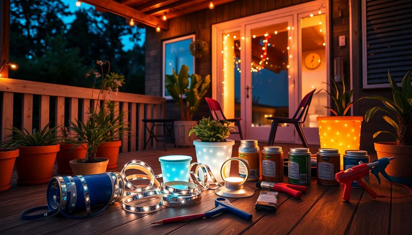 Embellir sa terrasse avec des pots lumineux ou LED