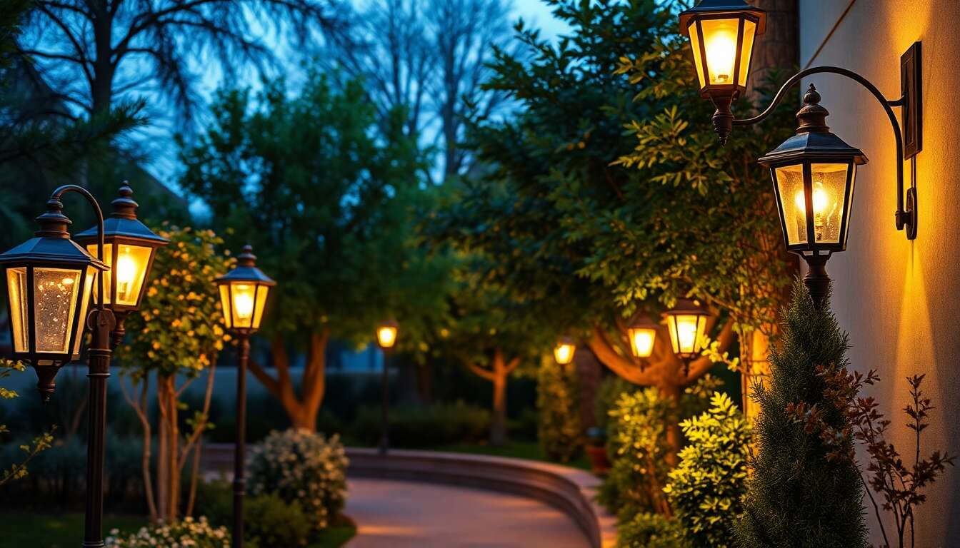Lampadaires et appliques : solutions fixes pour le jardin
