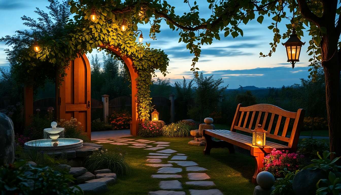 Illuminer les &eacute;l&eacute;ments cl&eacute;s du jardin