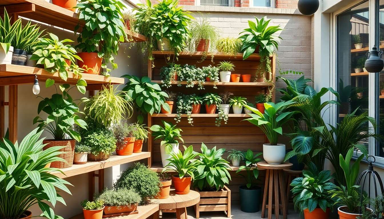 Étagères végétales extérieures : maximiser l'espace avec style