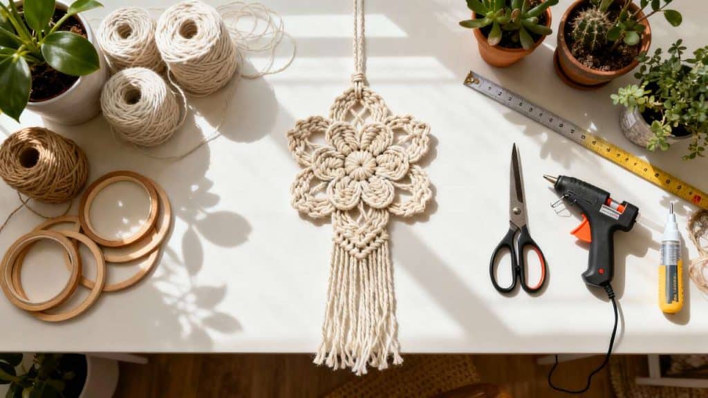 Suspensions florales en macramé : créez une ambiance bohème-chic