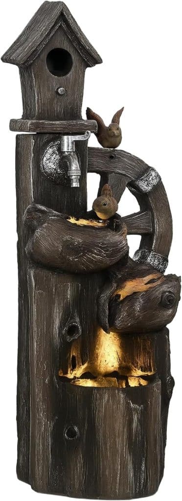 Avis sur la fontaine décorative Outsunny avec maison pour oiseaux