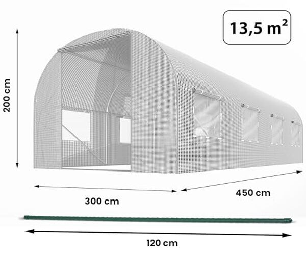 Découvrez notre test approfondi de la serre tunnel Plonos avec cadre en acier de 13, 5 m² et évaluez ses performances, sa solidité et son ergonomie pour optimiser votre jardinage.