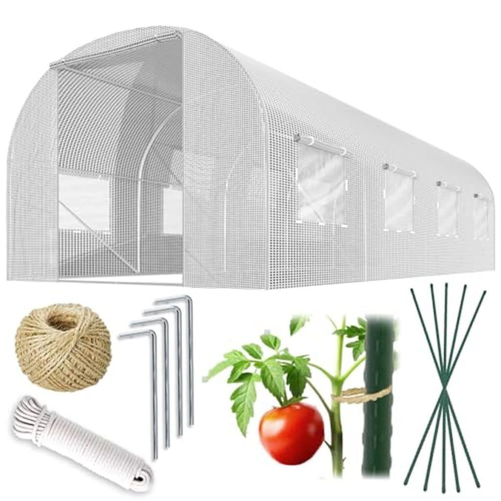 Test : serre tunnel Plonos avec cadre en acier 13, 5 m²