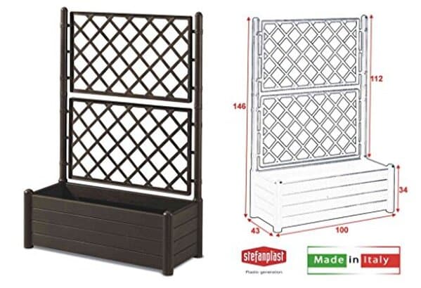 Découvrez l'efficacité et l'élégance de la jardinière Herstera 10014400 avec treillis brun foncé pour sublimer vos espaces extérieurs et optimiser la croissance de vos plantes