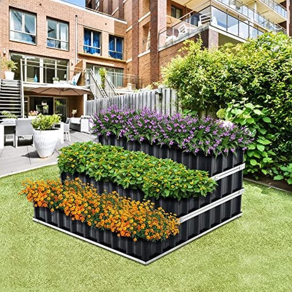 Découvrez notre avis sur la jardinière surélevée en acier galvanisé 3 niveaux anthracite : un atout esthétique et pratique pour vos espaces verts.