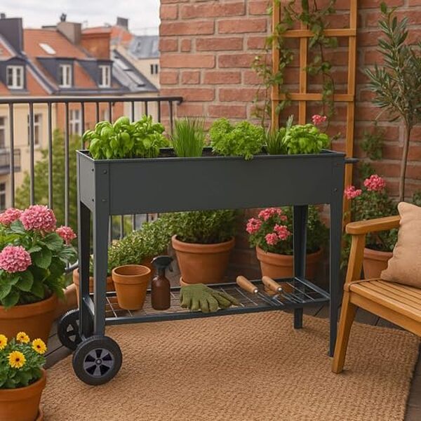 Découvrez l'efficacité et la mobilité de la jardinière surélevée AREBOS : un outil incontournable pour optimiser votre jardinage urbain en toute simplicité