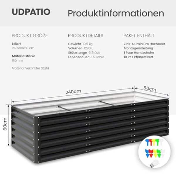 Explorez l'efficacité et le design de la jardinière surélevée UDPATIO pour embellir votre espace extérieur tout en facilitant vos cultures.