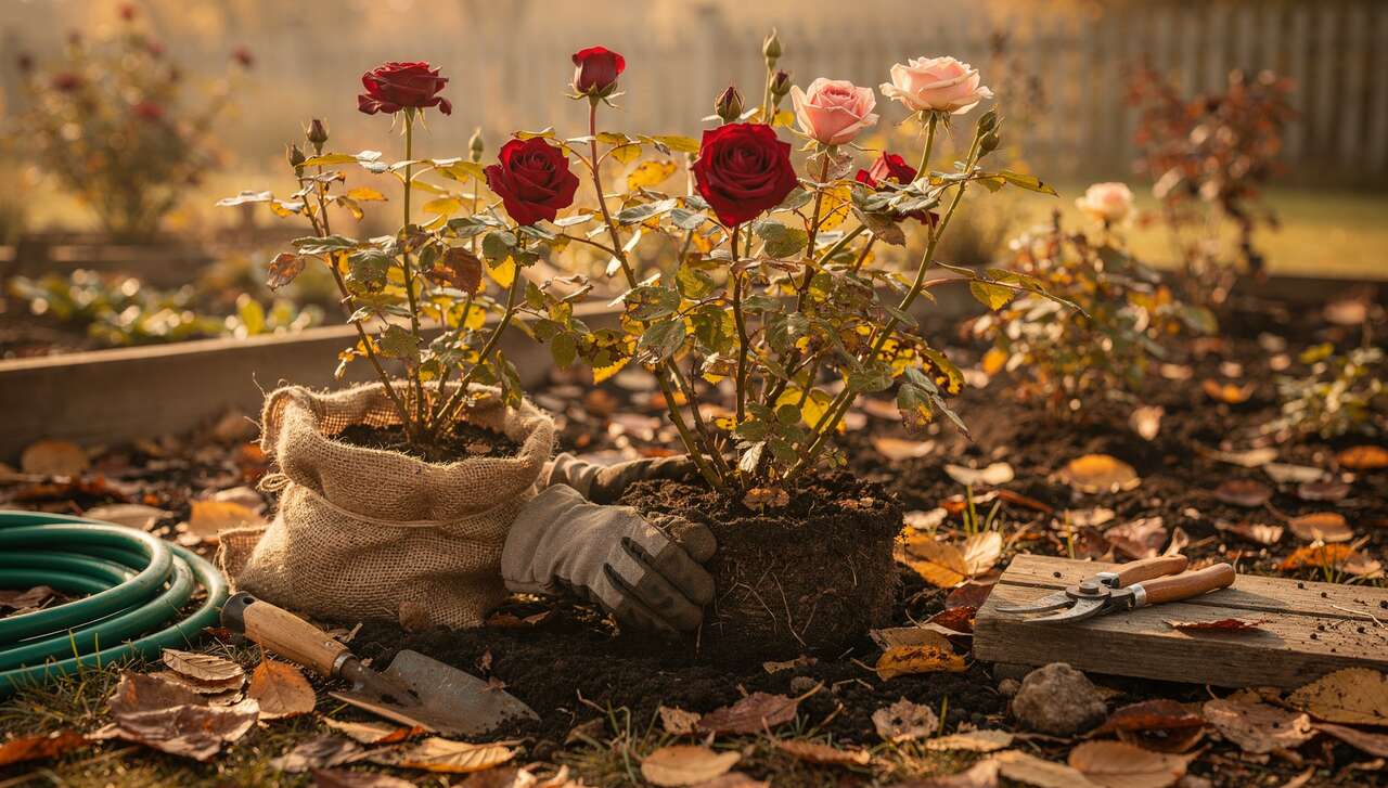 Préparation des rosiers pour l'hiver