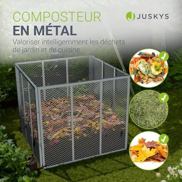Découvrez l'analyse détaillée sur les performances du composteur en métal Juskys 450 L : robustesse, durabilité et optimisation du compostage à domicile pour un jardinage écoresponsable réussi.