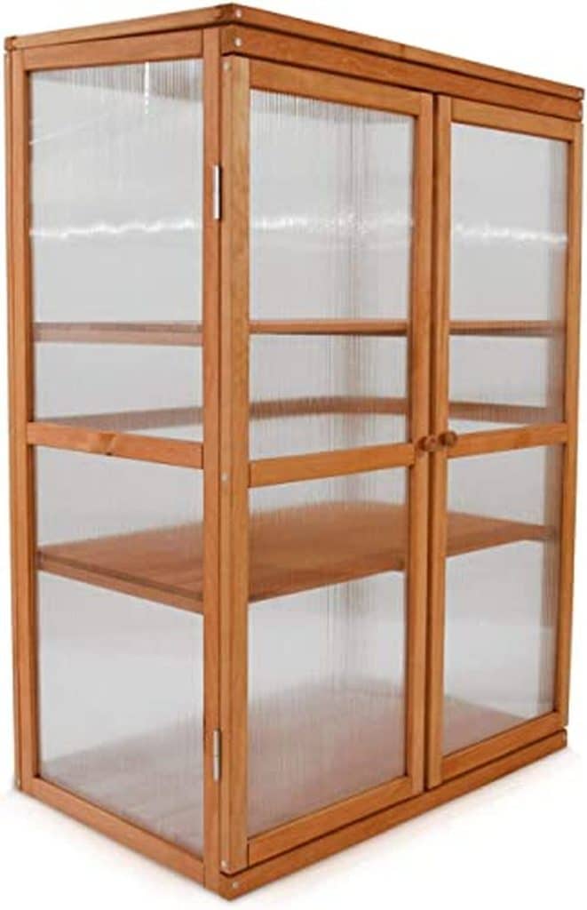 Test serre en bois jardin Printemps 3 étagères