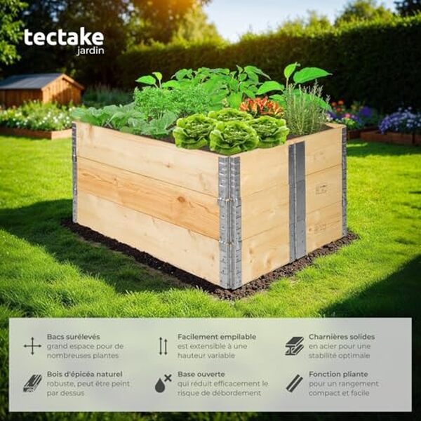 Découvrez notre test complet du lit de jardin potager surélevé en bois tecTake : caractéristiques, avantages, installation et avis pour cultiver vos légumes facilement. 