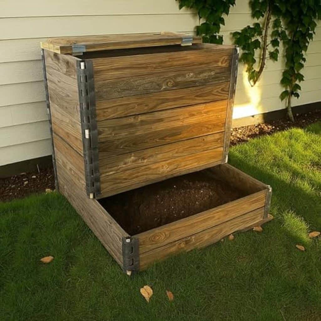 Test composteur Douglas 600L bois marron