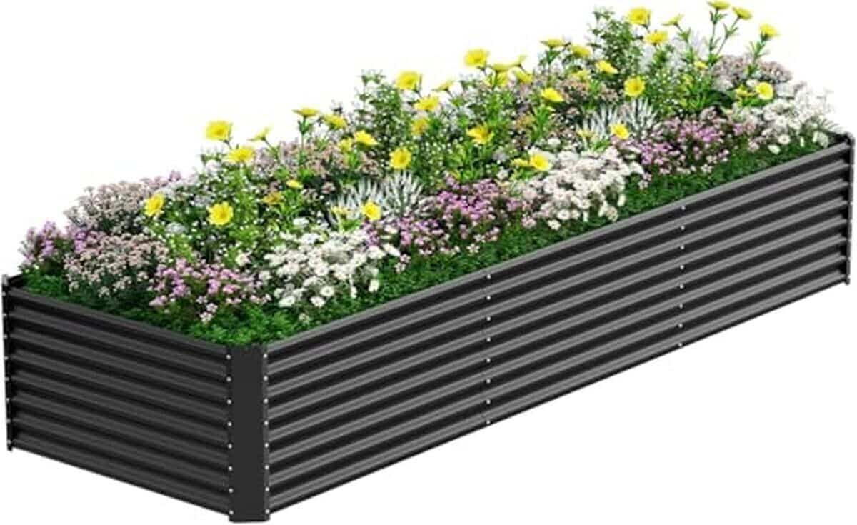 Test de la jardinière surélevée en métal 366 x 122 x 61 cm