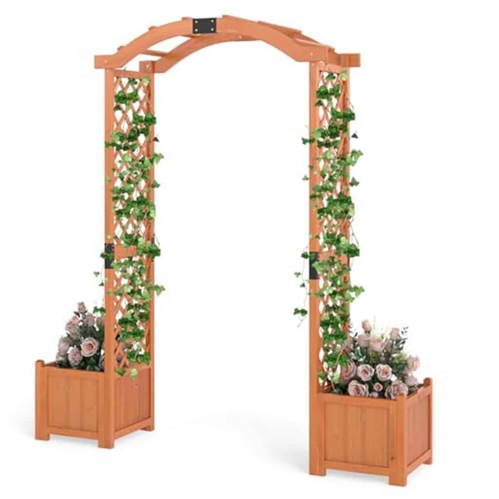 Test de l'arche de jardin HOMASIS : élégance en bois pour plantes grimpantes