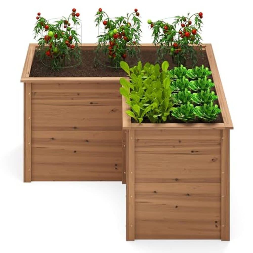 Test du carré potager en bois Goplus : jardinière en L pour balcon et jardin