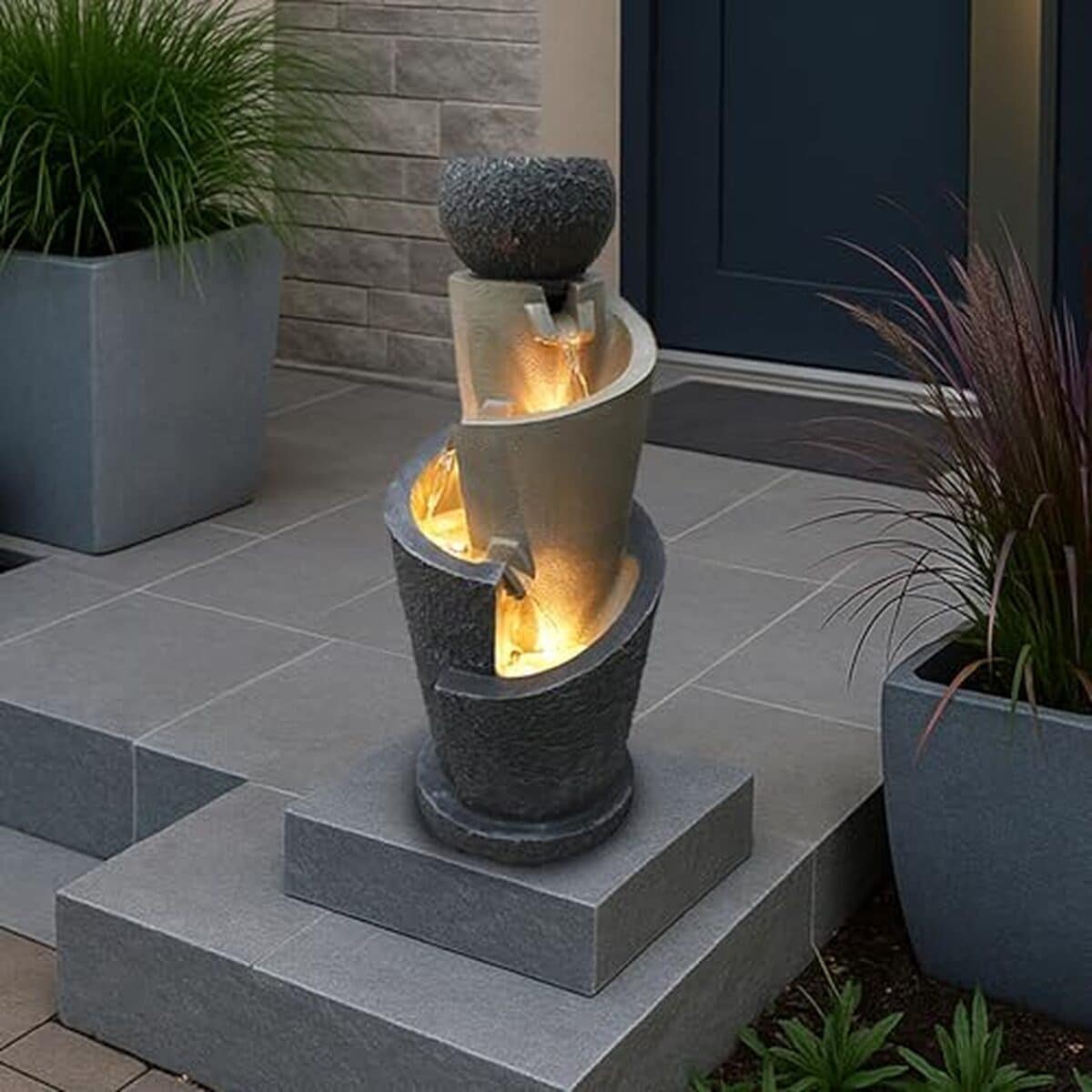 Avis sur la fontaine de jardin LED avec bassin déco 66 cm