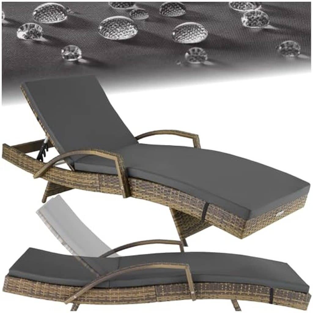 Test chaise longue TecTake® : confort et résistance en résine tressée