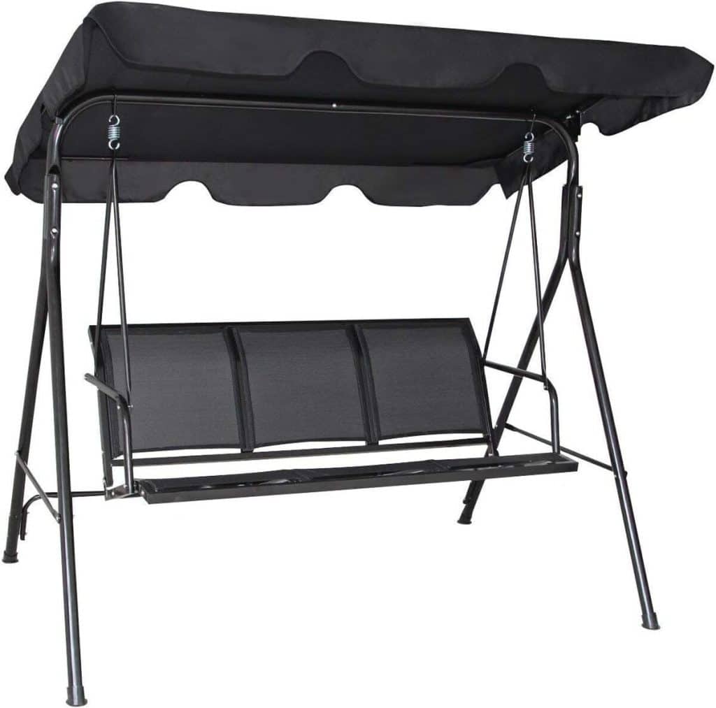 Test de la balancelle 3 places COSTWAY avec toit imperméable brun