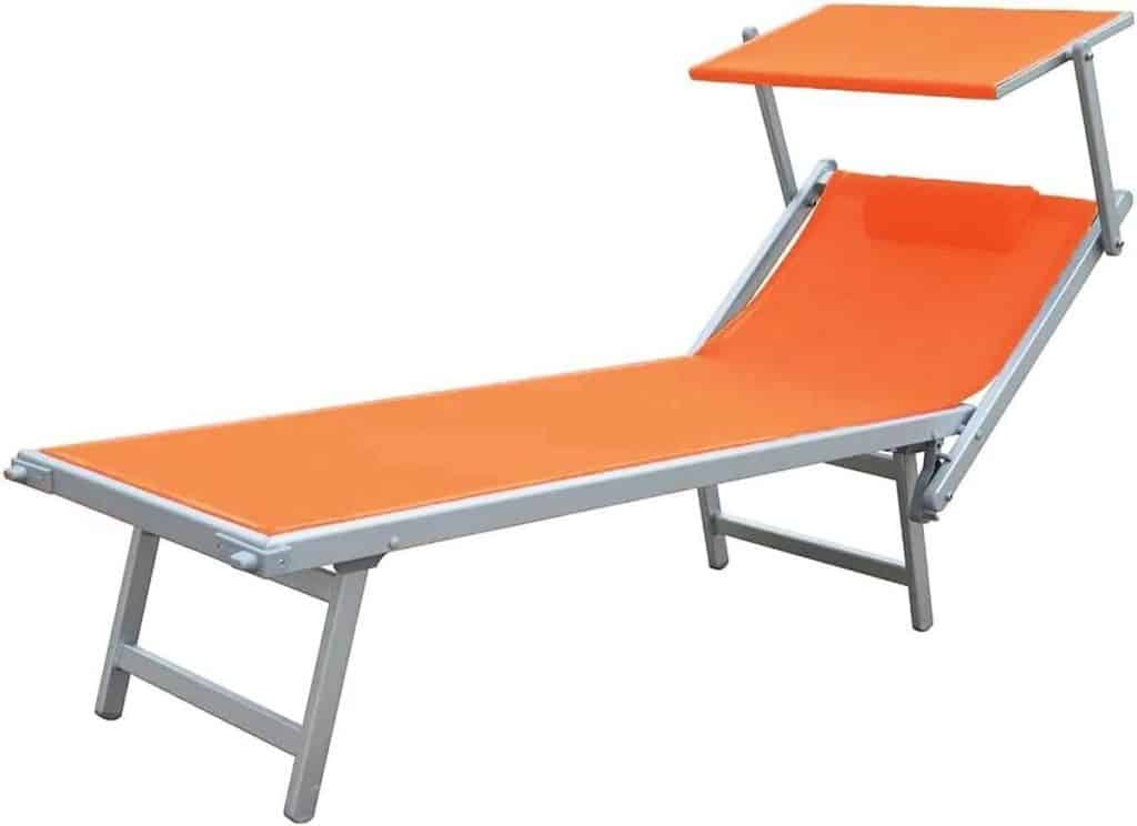 Test : lit de plage Tempo Style L-Méditerranée pliable avec pare-soleil