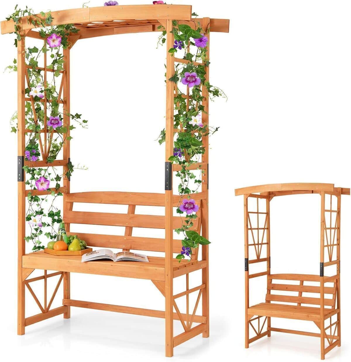 Avis sur l'arche de jardin Relax4Life avec banc et treillis