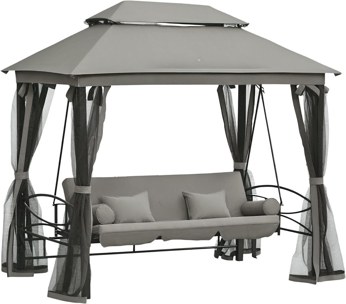 Test de la balancelle de jardin 3 places Outsunny : confort colonial avec moustiquaires