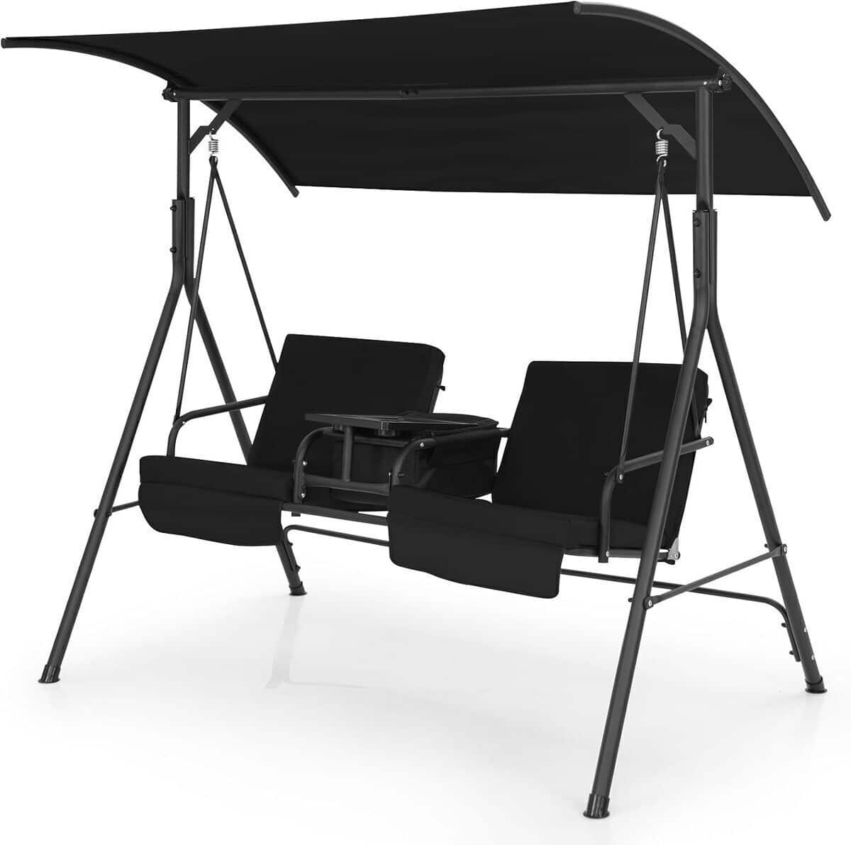 Test de la balancelle Goplus 2 places avec canopy inclinable et glacière intégrée