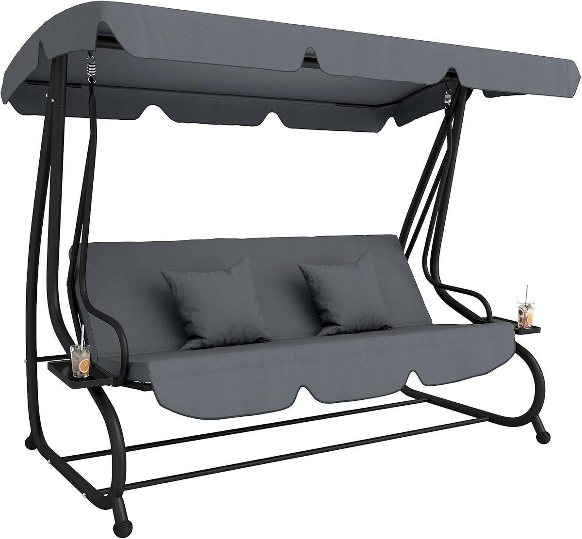 Test de la balancelle jardin Outsunny 3 places convertible avec toit ajustable