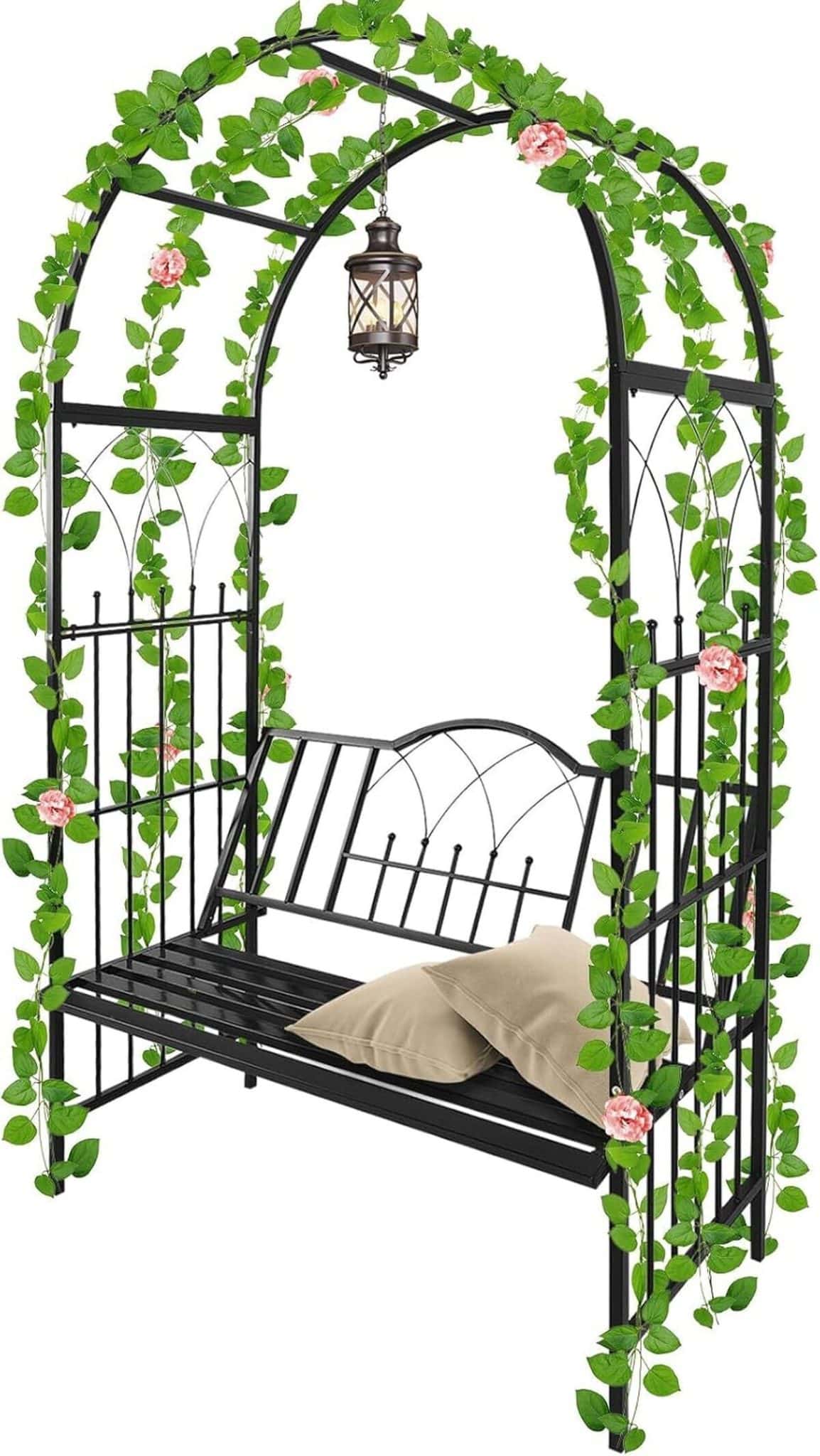 Test Kalolary tonnelle jardin métal avec banc robuste